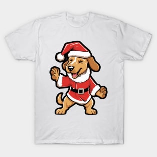 Cartoon Christmas Beagle Dog Dancing T-Shirt